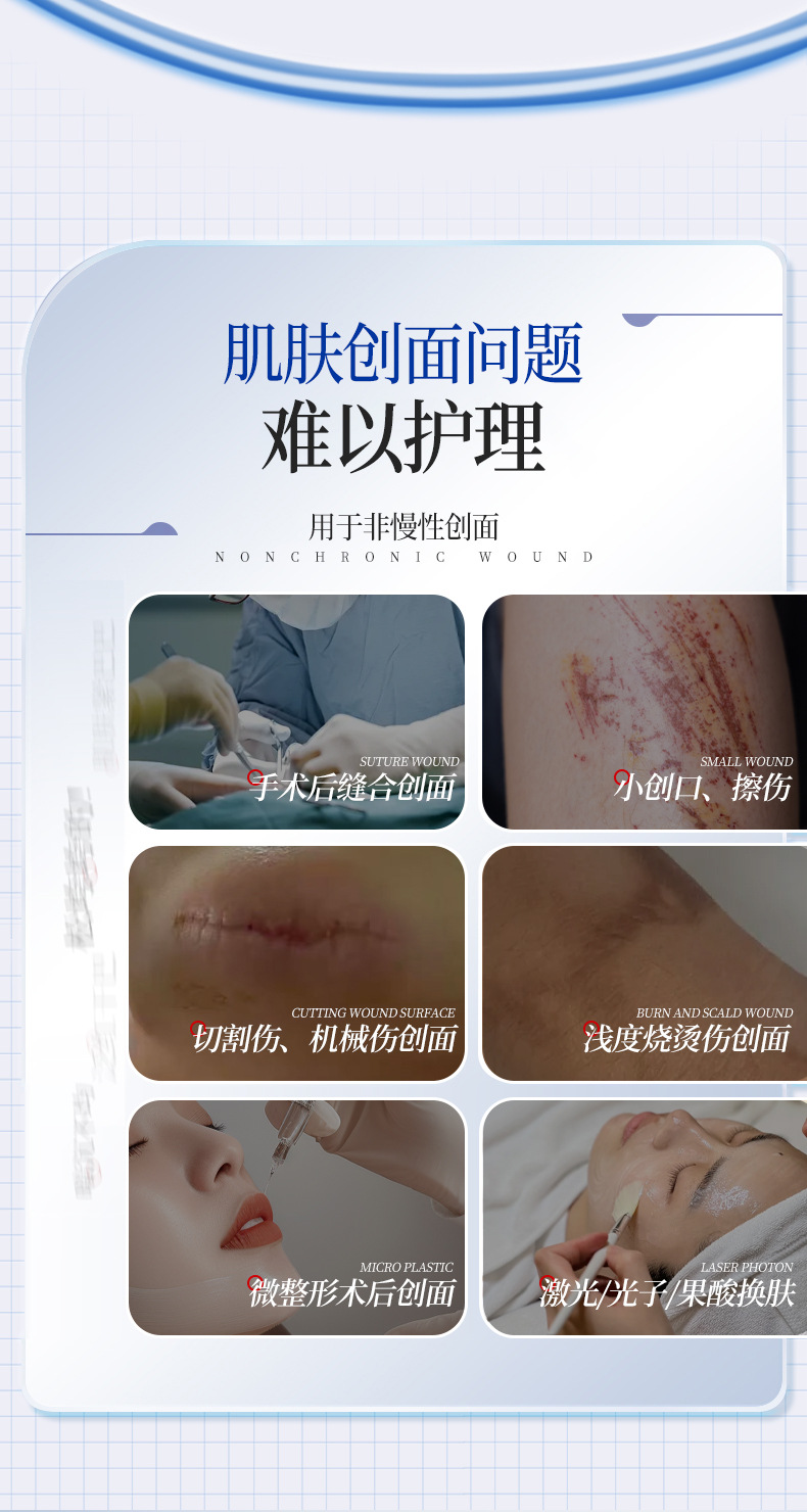 医用重组Ⅲ型人源化胶原蛋白修复凝胶敷料预防疤痕形成及色素沉着 商品复购率25%