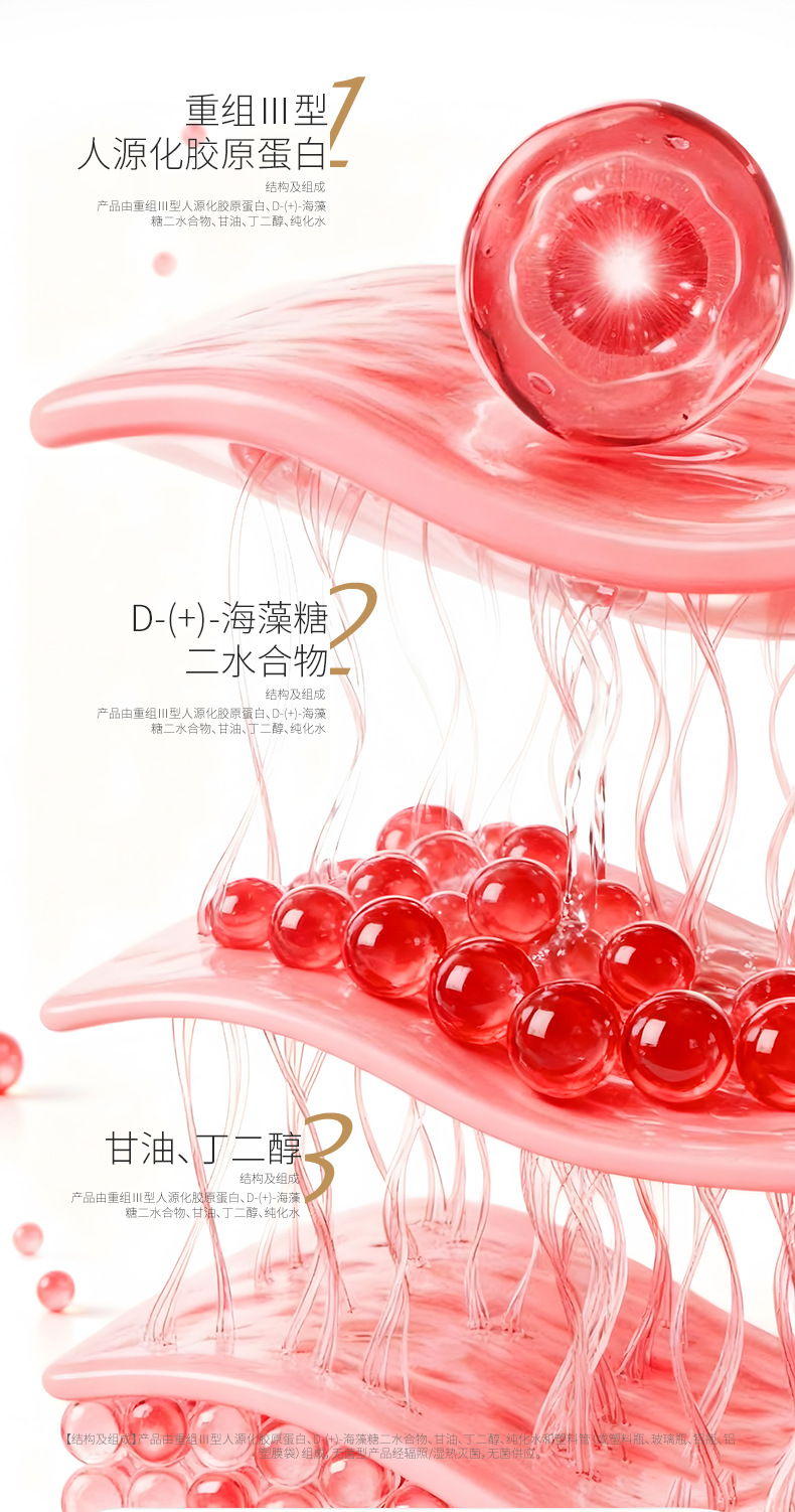 医用重组Ⅲ型人源化胶原蛋白修护液次抛原液外敷精华液可定制OEM 20+人好评 300+人已加购