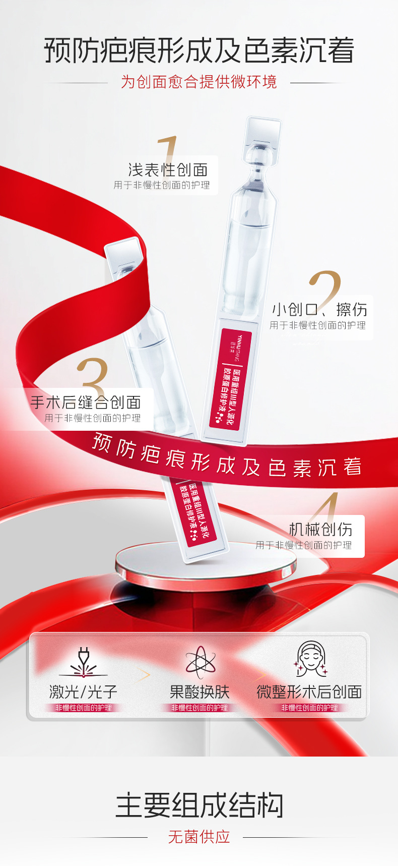 医用重组Ⅲ型人源化胶原蛋白修护液次抛原液外敷精华液可定制OEM 20+人好评 300+人已加购