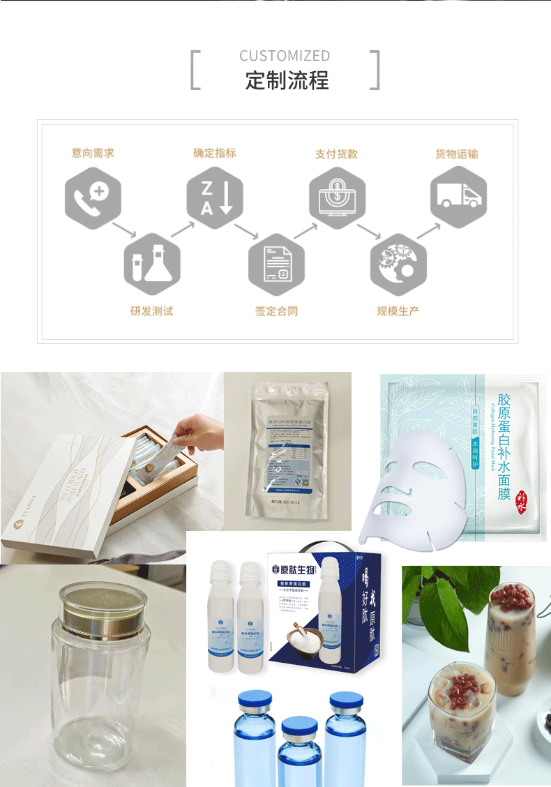 源头工厂小分子肽胶原蛋白肽鱼胶原蛋白纯粉仅供企业试用个人慎拍
