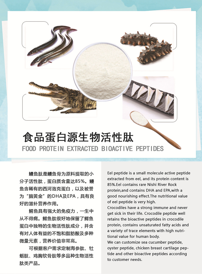 源头工厂 新鲜鳗鱼骨提纯小分子活性肽 胶原蛋白肽厂家鳗鱼肽