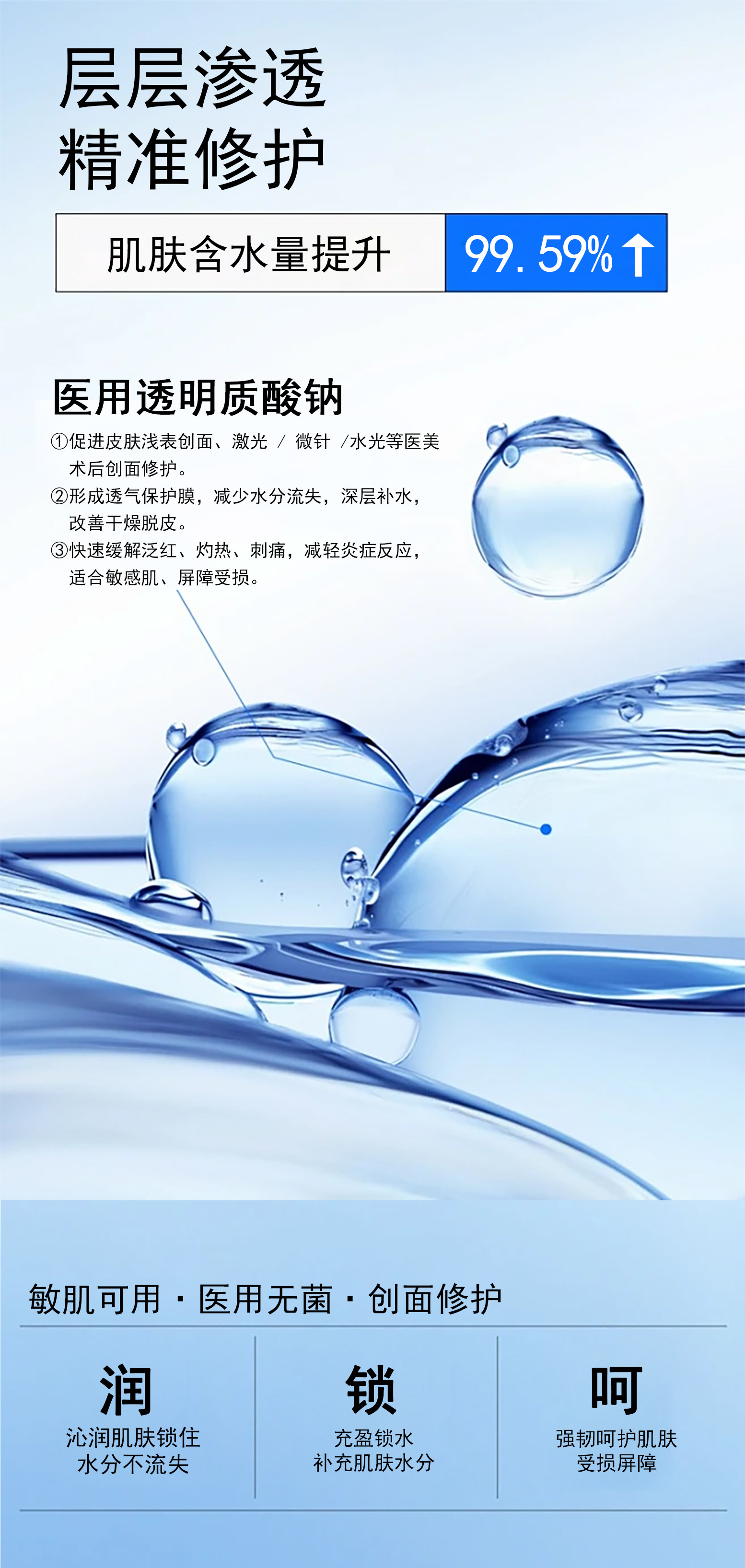 贴牌代加工医用透明质酸钠敷贴二类械字号水光术后修护冷敷贴敷料