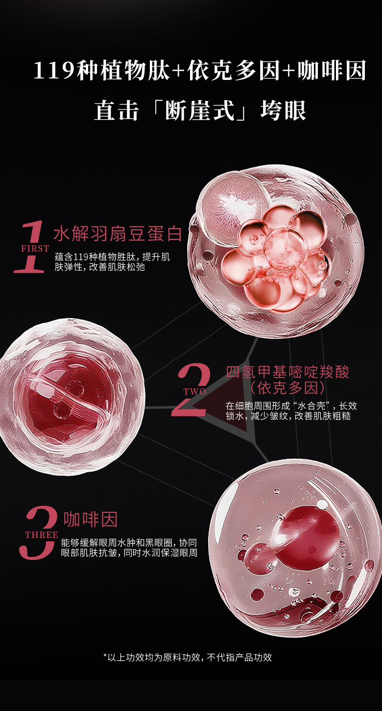 百肽直补嫩提眼霜OEM紧致抗皱紧致眼霜滋润改善眼袋眼圈代工定制