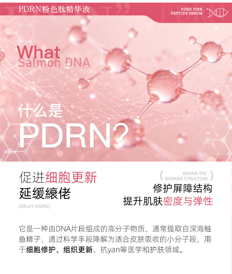 跨境定制三文鱼PDRN粉红胜肽精华液oemTK 亚马逊护肤品贴牌代加工